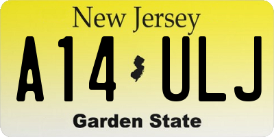 NJ license plate A14ULJ