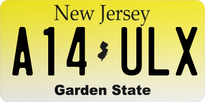 NJ license plate A14ULX