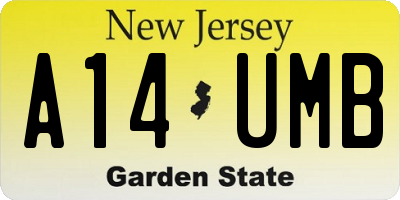 NJ license plate A14UMB