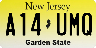 NJ license plate A14UMQ