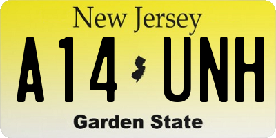 NJ license plate A14UNH