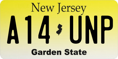 NJ license plate A14UNP