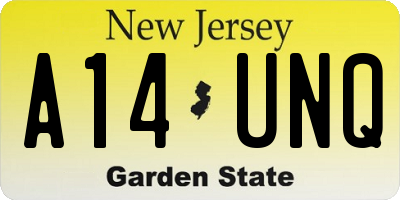 NJ license plate A14UNQ