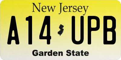 NJ license plate A14UPB