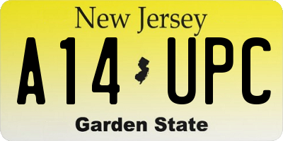 NJ license plate A14UPC