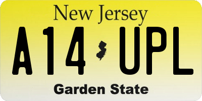 NJ license plate A14UPL