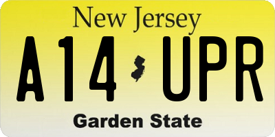 NJ license plate A14UPR