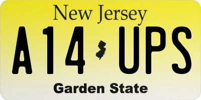 NJ license plate A14UPS