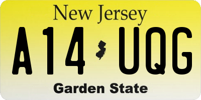 NJ license plate A14UQG