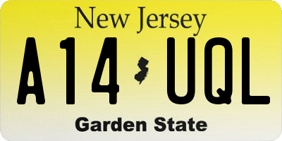 NJ license plate A14UQL
