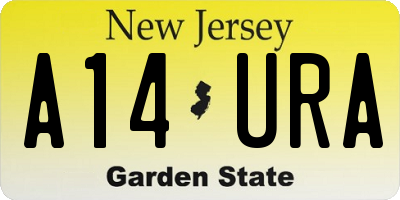 NJ license plate A14URA