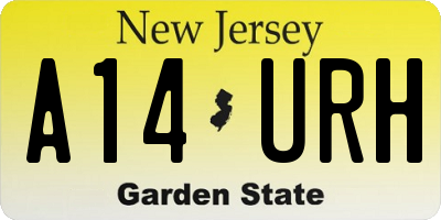 NJ license plate A14URH