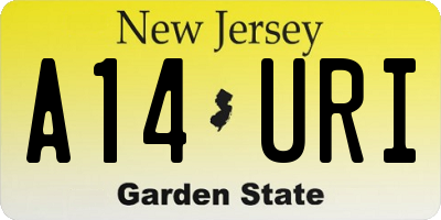 NJ license plate A14URI