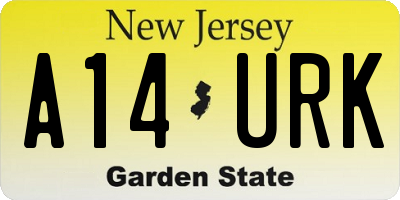 NJ license plate A14URK