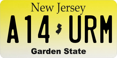 NJ license plate A14URM