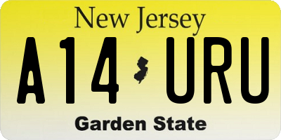NJ license plate A14URU