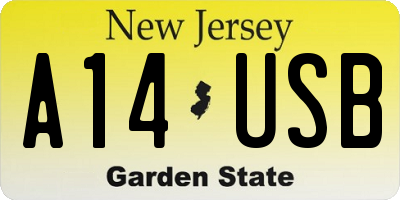 NJ license plate A14USB
