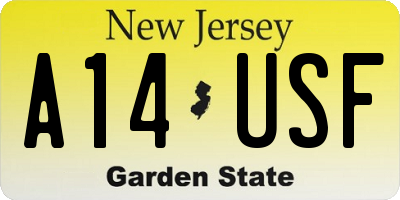 NJ license plate A14USF