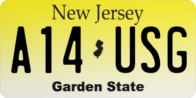 NJ license plate A14USG
