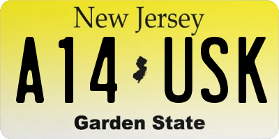 NJ license plate A14USK