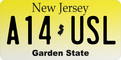 NJ license plate A14USL