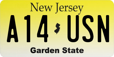 NJ license plate A14USN