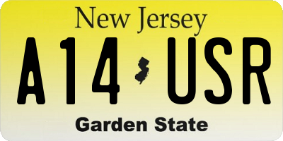 NJ license plate A14USR