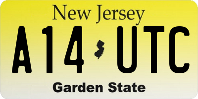 NJ license plate A14UTC
