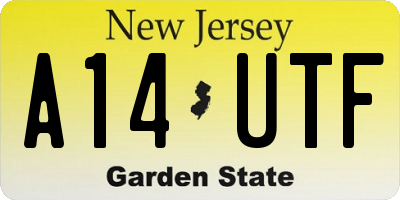 NJ license plate A14UTF
