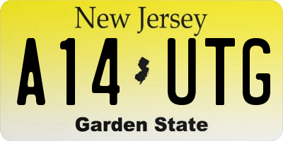 NJ license plate A14UTG