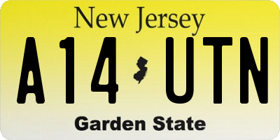 NJ license plate A14UTN