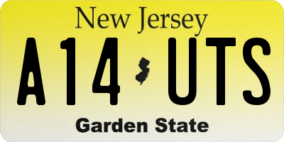 NJ license plate A14UTS