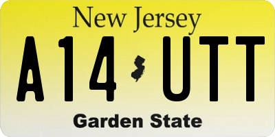 NJ license plate A14UTT