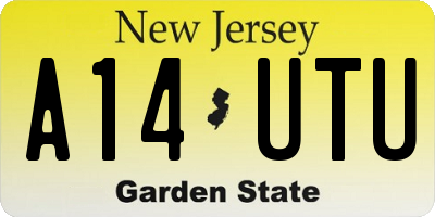 NJ license plate A14UTU