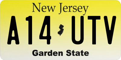 NJ license plate A14UTV