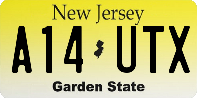 NJ license plate A14UTX