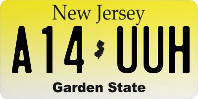 NJ license plate A14UUH