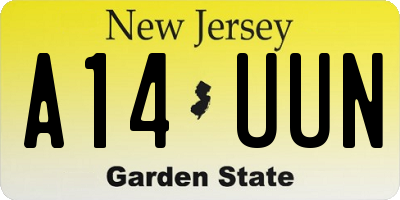 NJ license plate A14UUN