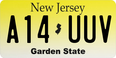 NJ license plate A14UUV
