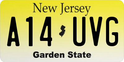 NJ license plate A14UVG