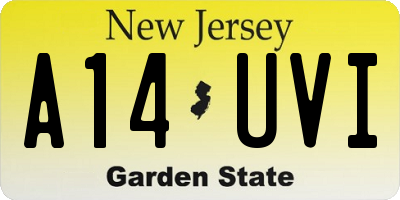 NJ license plate A14UVI