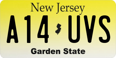 NJ license plate A14UVS