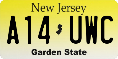 NJ license plate A14UWC