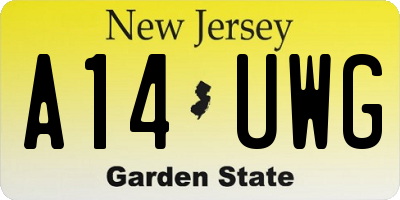 NJ license plate A14UWG