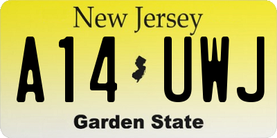 NJ license plate A14UWJ