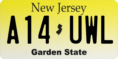 NJ license plate A14UWL