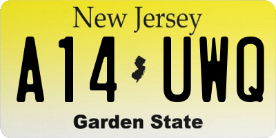 NJ license plate A14UWQ