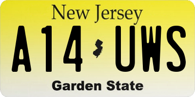 NJ license plate A14UWS