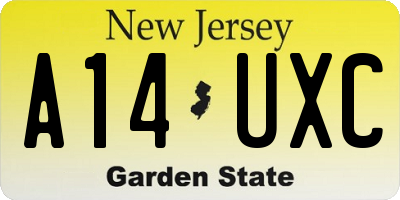 NJ license plate A14UXC