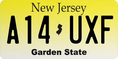 NJ license plate A14UXF